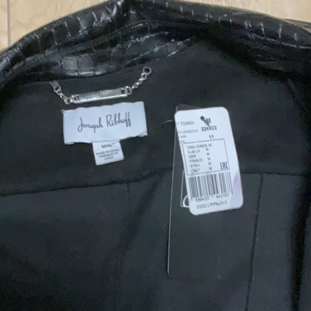 JOSEPH RIBKOFF BLACK MOTO JACKET STYLE - Picture 6 of 15